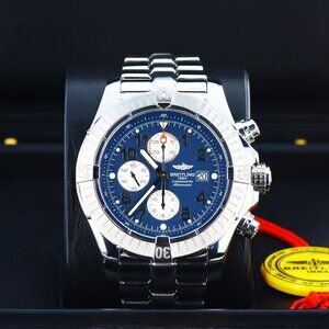 Breitling Super Avenger Chronograph 48mm, Blue Arabic Dial - Stainless Steel